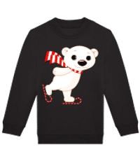 Patin À Glace Ours Polaire - Sweat-shirt standard pour enfant - Noir - Devant