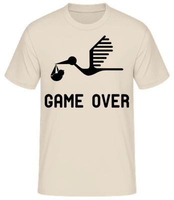 Game Over - Baby Oznámenie - Pánske basic tričko - Krémová - Predné
