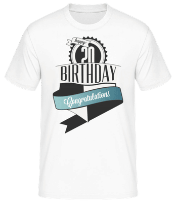 20 Birthday Congrats - Men's Basic T-Shirt - White - Front