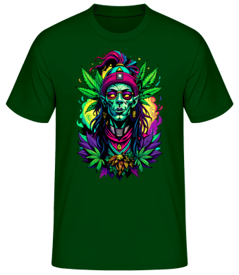 Cannabis Priester - Männer Basic T-Shirt - Flaschengrün - Vorne