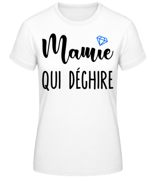 Aperçu: Mamie Qui Déchire Noir - T-shirt standard Femme - Blanc - Devant