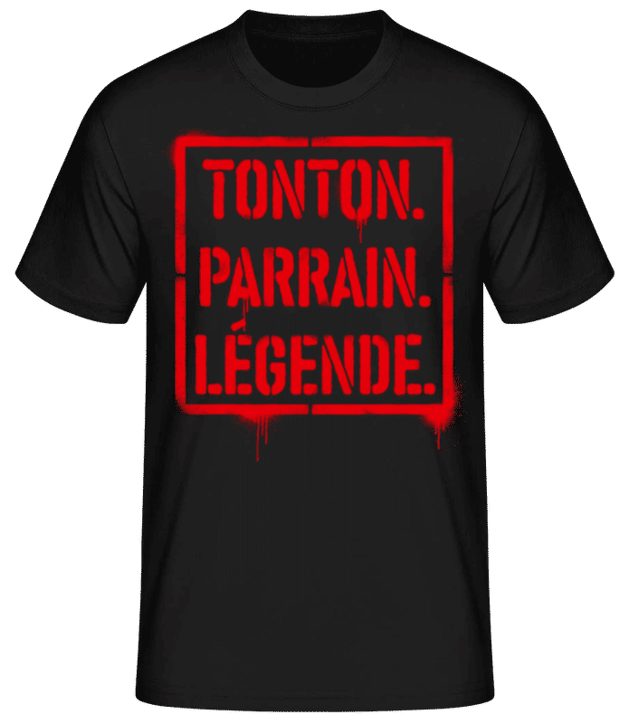 Aperçu: Tonton Parrain Légende Pochoir Graffiti - T-shirt standard Homme - Noir - Devant