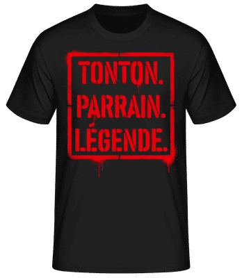 Tonton Parrain Légende Pochoir Graffiti - T-shirt standard Homme - Noir - Devant