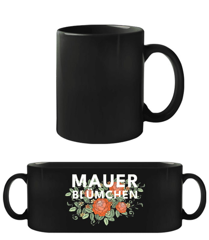 Vorschau: Mauerblümchen - Schwarze Tasse - Schwarz - Vorne