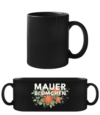 Mauerblümchen - Schwarze Tasse - Schwarz - Vorne