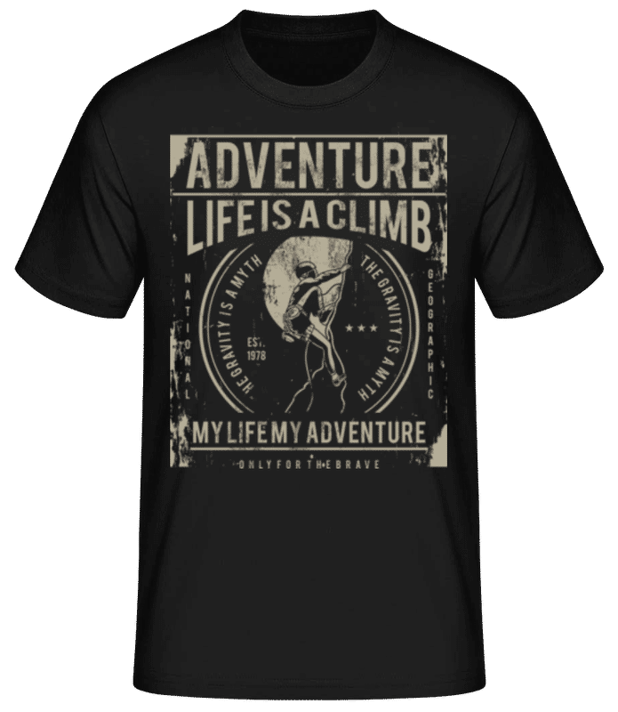 Preview: Life Is A Climb - Men's Basic T-Shirt - Black - Front