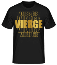 Écriture Doré Astrologique Vierge - T-shirt standard Homme - Noir - Devant