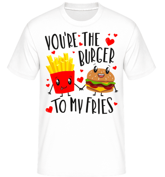 Preview: Burger To My Fries -  Shirtinator Men's T-Shirt - White - Front