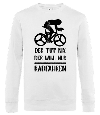 Der Tut Nix Nur Radfahren - Männer Standard Pullover - Weiß - Vorne