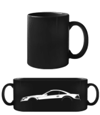 'Mercedes SL 65 AMG Black' Silhouette - Taza negra - Negro - delante