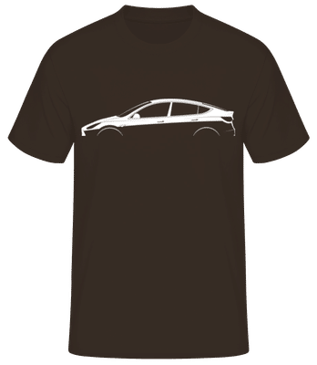 'Tesla Model Y' Silhouette - T-shirt standard Homme - Marron - Devant