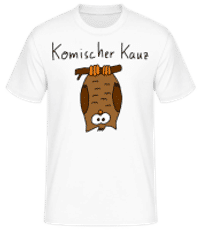 Komischer Kauz - Männer Basic T-Shirt - Weiß - Vorne