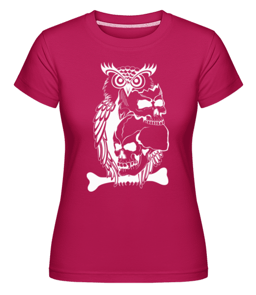 Aperçu: Tatouage De Crâne De Hibou -  T-shirt Shirtinator femme - Magenta - Devant