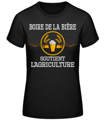 Boire De La Bière - T-shirt femme B&C - Noir - Devant