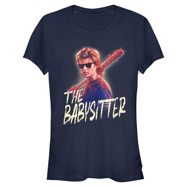 Aperçu: Netflix - Stranger Things - Steve The Babysitter - Femme T-shirt - Bleu marine - Devant