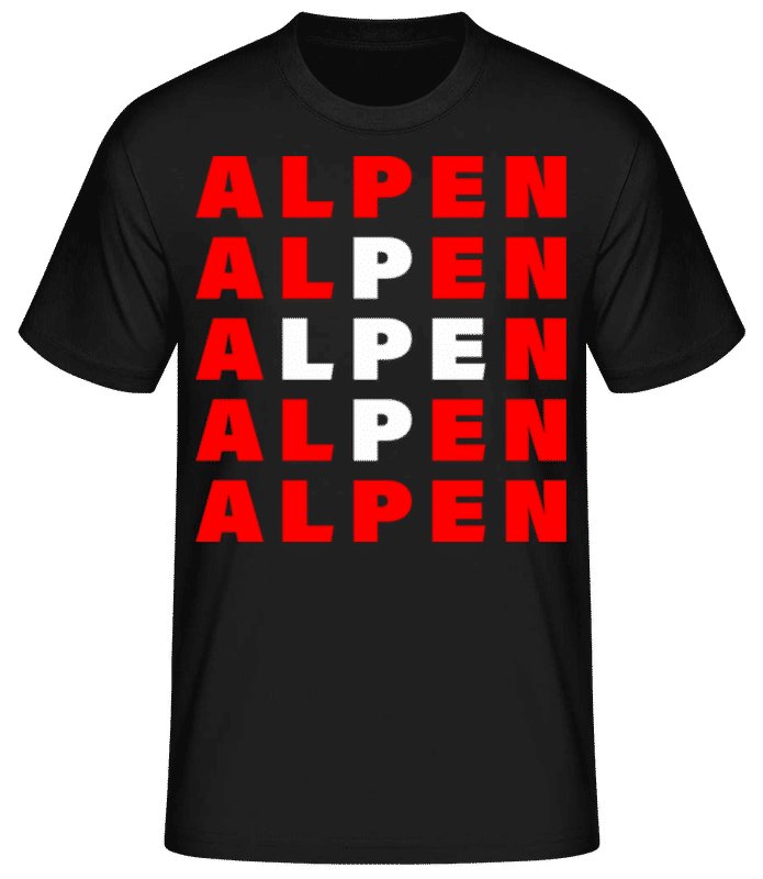 Vorschau: Alpen Schweiz Flagge - Männer Basic T-Shirt - Schwarz - Vorne