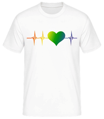 Battement de cœur LGBTQ - T-shirt standard Homme - Blanc - Devant