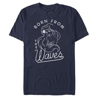 Disney - Ariel La Petite Sirène - Malá mořská víla Waves - Homme T-shirt - Bleu marine - Devant