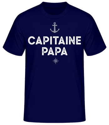 Capitaine Papa - T-shirt standard Homme - Bleu marine - Devant