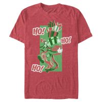 Disney Classics - Micky Maus - Goofy Ho Ho A-Hyuk - Weihnachten - Männer T-Shirt - Rot meliert - Vorne
