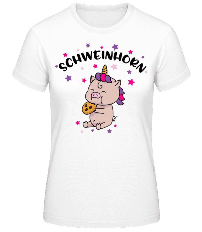 Vorschau: Schweinhorn - Frauen Basic T-Shirt - Weiß - Vorne
