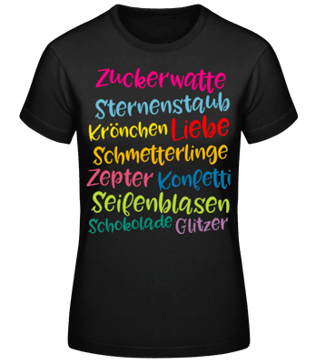 Einhorntasche - Frauen Basic T-Shirt - Schwarz - Vorne