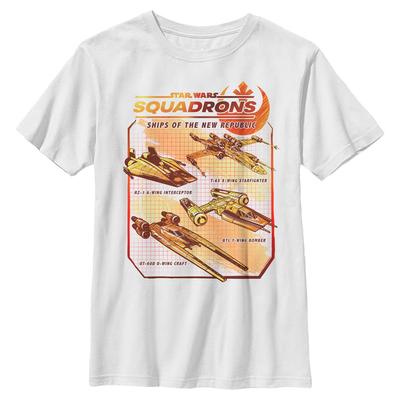 Star Wars - Squadrons - Skupina Rebel Ships - Dětské Tričko - Bílá - Napřed