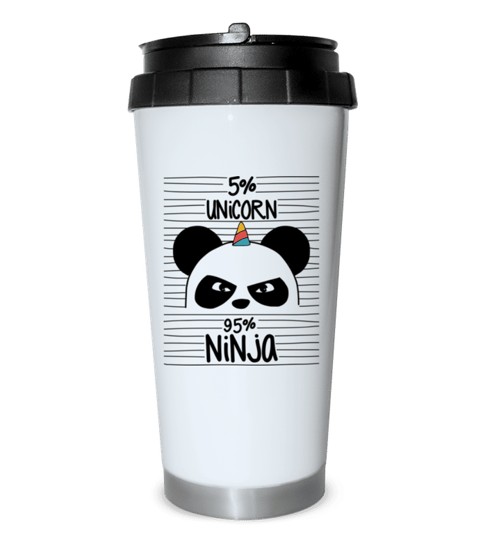 Aperçu: 5% Unicorn 95% Ninja - Gobelet isotherme - Blanc - Devant