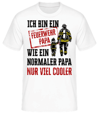 Ich Bin Ein Feuerwehr Papa - Männer Basic T-Shirt - Weiß - Vorne