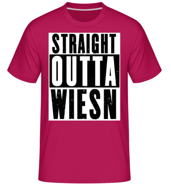 Preview: Straight Outta Wiesn white -  Shirtinator Men's T-Shirt - Magenta - Front