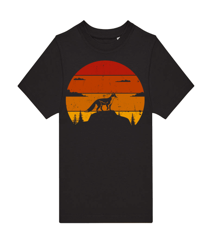 Aperçu: Retro Sunset Fox - T-shirt homme B&C - Noir - Devant