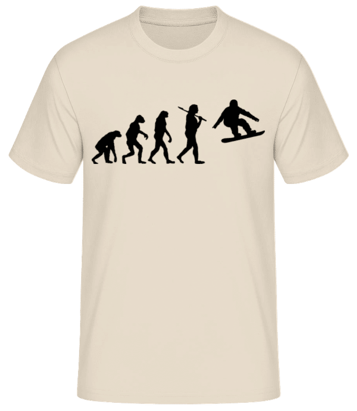 Vorschau: Evolution Of Snowboarding - Männer Basic T-Shirt - Creme - Vorne