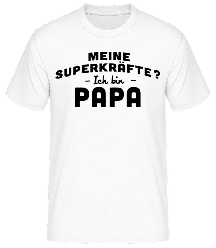 Vorschau: Superkräfte Papa - Männer Basic T-Shirt - Weiß - Vorne
