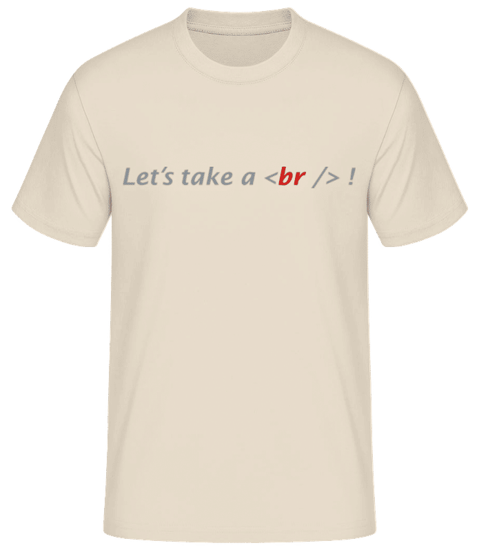 Vorschau: Let's Take A Break - Männer Basic T-Shirt - Creme - Vorne