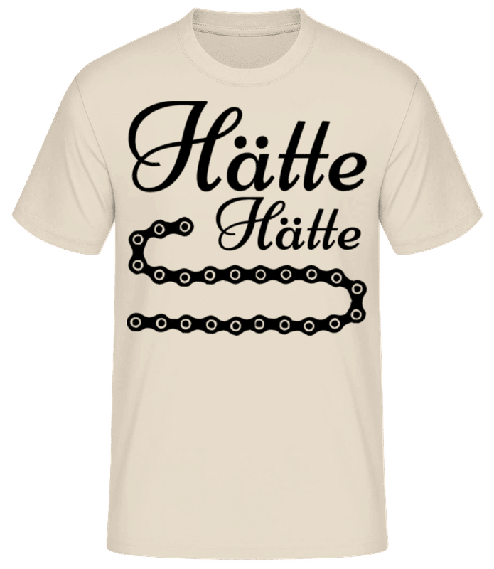 Vorschau: Hätte Hätte Fahrradkette Black - Männer Basic T-Shirt - Creme - Vorne