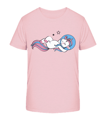 Astronaute Licorne - T-shirt bio Enfant Stanley Stella 2.0 - Rose - Devant