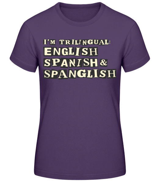 Preview: Trilingual English Spanish & Spanglish - Women's B&C T-Shirt - Purple - Front