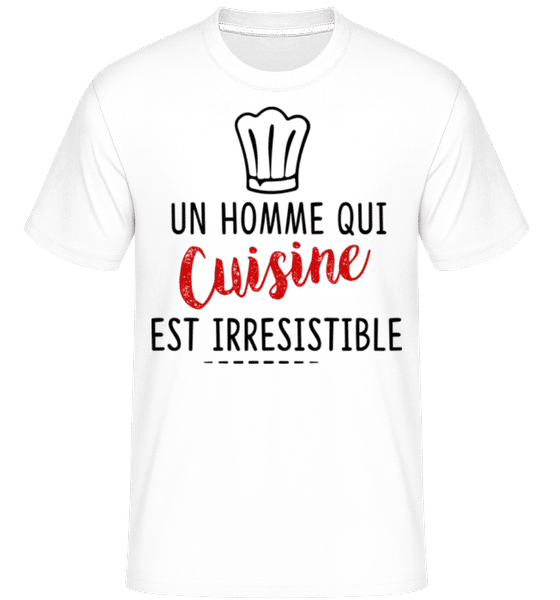 Aperçu: Un Homme Qui Cuisine -  T-Shirt Shirtinator homme - Blanc - Devant
