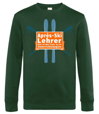 Après Ski Lehrer Bier - Männer Standard Pullover - Flaschengrün - Vorne
