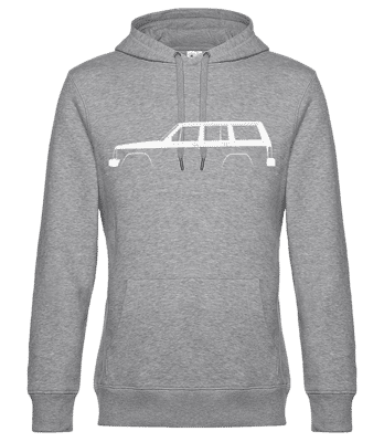'Jeep Cherokee (XJ)' Silhouette - Pánska štandardná mikina s kapucňou - Melírovo šedá - Predné