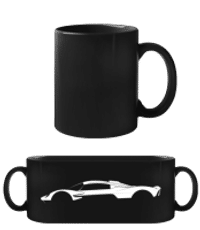 'Aston Martin Valkyrie' Silhouette - Čierny hrnček - Čierna - Predné