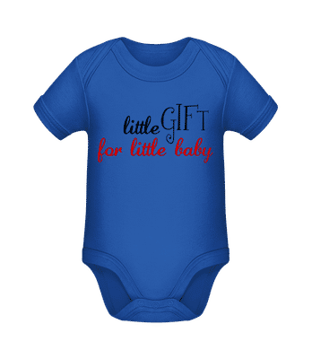 Little Gift For Little Baby - Organic Baby Body - Royal blue - Front