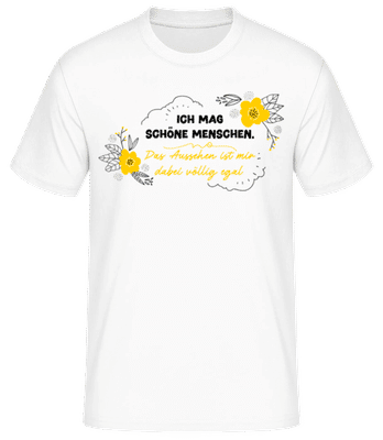 Ich Mag Schöne Menschen - Männer Basic T-Shirt - Weiß - Vorne