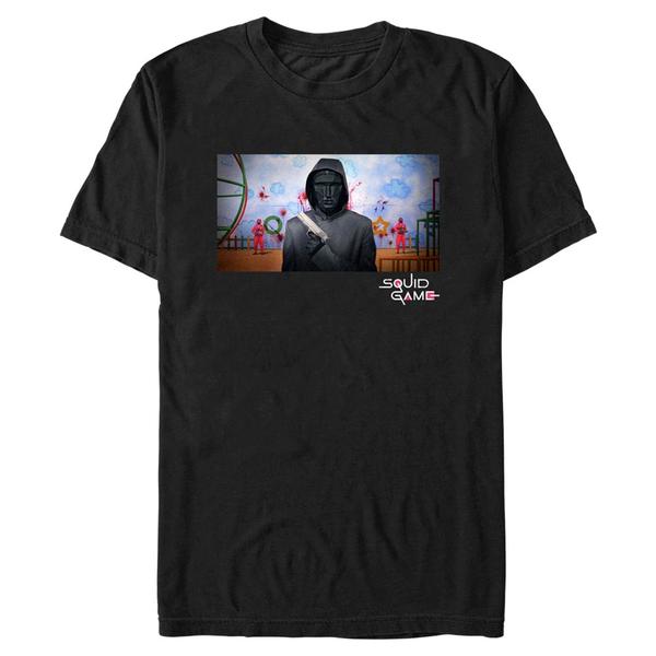 Aperçu: Netflix - Squid Game - Front Man Frontman Screenshot - Homme T-shirt - Noir - Devant