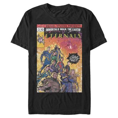 Marvel - Eternals - Photo de groupe Vintage Style Comic Cover - Homme T-shirt - Noir - Devant
