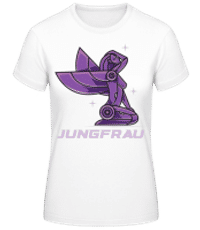 Mecha Roboter Sternzeichen Jungfrau - Frauen Basic T-Shirt - Weiß - Vorne