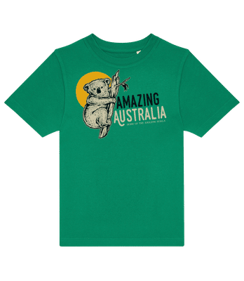 Koala Amazing Australia - Kinder T-Shirt B&C - Irischgrün - Vorne