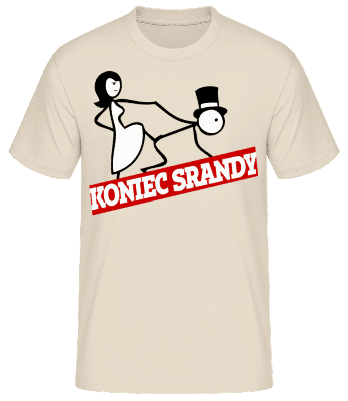 Náhľad: koniec Srandy - Pánske basic tričko - Krémová - Predné