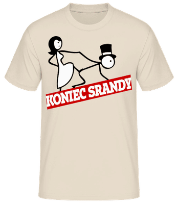 koniec Srandy - Pánske basic tričko - Krémová - Predné