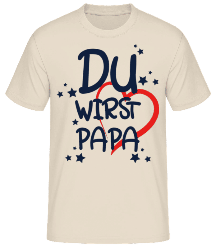 Vorschau: Du Wirst Papa - Männer Basic T-Shirt - Creme - Vorne